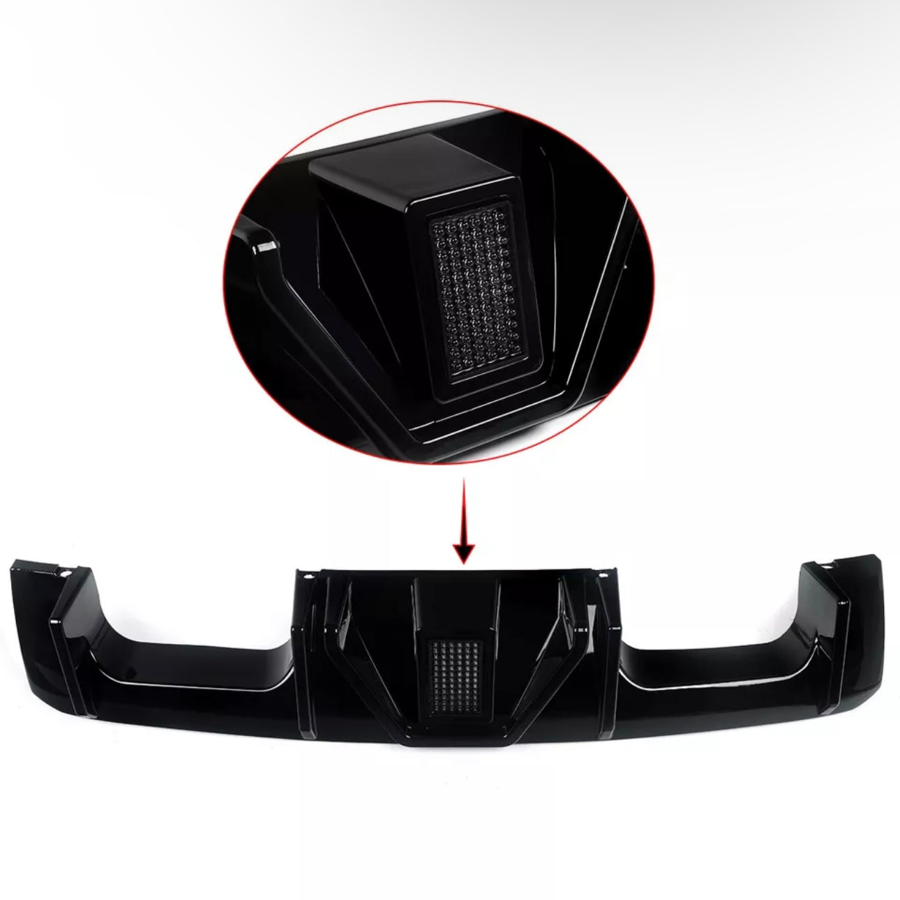 Diffusor LED Licht Schwarz Glanz BMW M4 G82 G83 M3 G80 G81 Heckdiffusor + DTC CH Gutachten