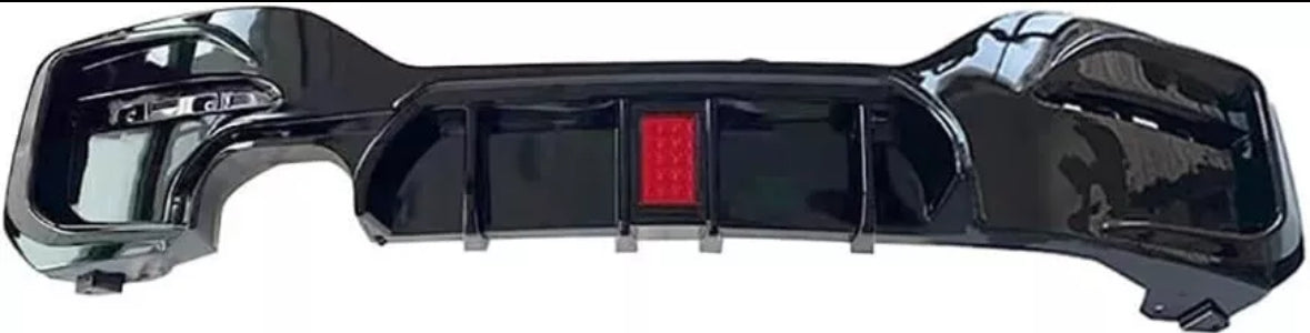 Heckdiffusor mit LED-Leuchte 2 Rohre links Schwarz Glanz BMW F20 F21 LCI Facelift 289 389 125i 120i 118d Heckdiffusor + DTC CH Gutachten