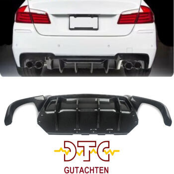Diffusor 4-Rohr Carbonoptik ABS BMW 5er F10 F11 Heckdiffusor + DTC CH Gutachten