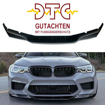 Frontspoiler R-Typ schwarz glänzend BMW F90 M5 Frontlippe CH-GUTACHTEN DTC FUSSGÄNGERSCHUTZ