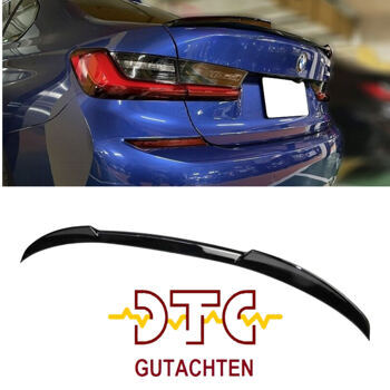 Heckspoiler V-Typ Schwarz Glanz lackiert BMW M3 G80 3er G20 Limousine M340i + DTC CH Gutachten