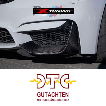 Front Flaps Carbon Performance Typ BMW M4 F82 F83 M3 F80 Splitter + DTC Gutachten Fußgängerschutz