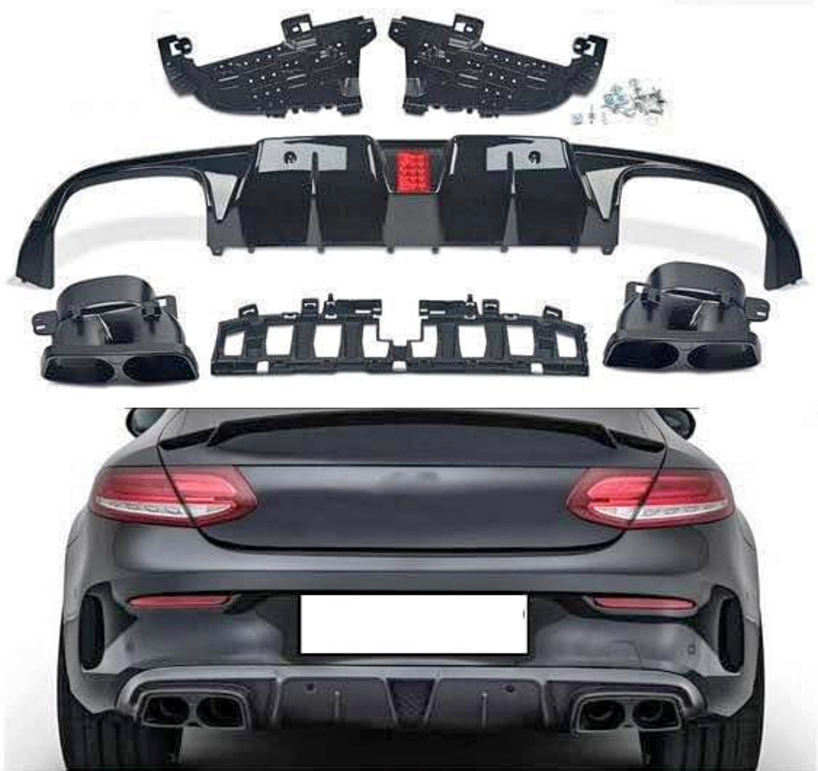 BB Look Diffusor für Mercedes C-Klasse 2014-2020