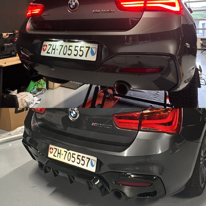 Diffusor P-Typ 1+1 Rohr Schwarz Glanz BMW F20 F21 LCI Facelift M135 M140 Performance + DTC Gutachten