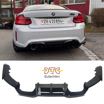 Diffusor M-Type MIT DTC CH-Gutachten Schwarz Glanz BMW M2 F87 Competition M2C Heckdiffusor