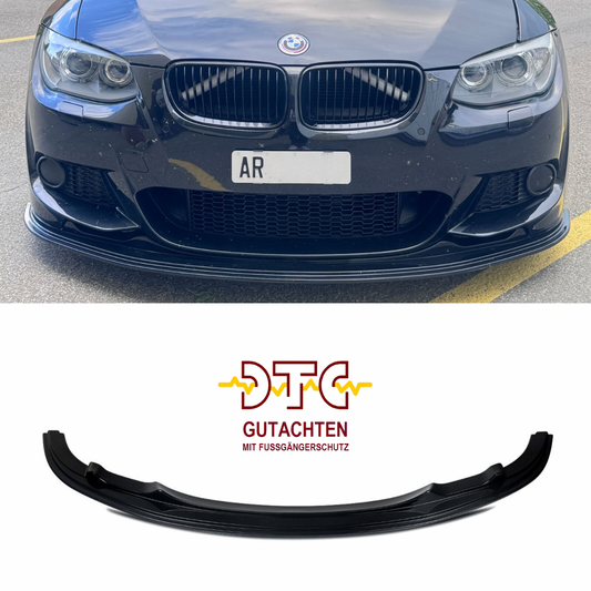 Frontspoiler GTS Style Schwarz Glanz BMW E92 E93 LCI Facelift 2010-2013 inkl. DTC Fussgängerschutz
