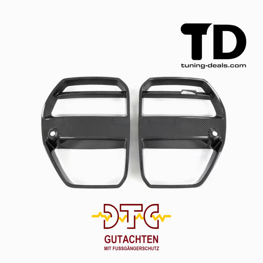 Grill Nieren VRS Vorsteiner Carbon Fiber BMW M4 G82 G83 M3 G80 G81 + Fußgängerschutz DTC CH-Zulassung