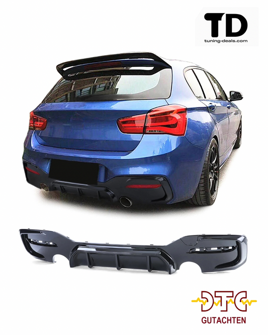 Diffusor P-Typ 1+1 Rohr Schwarz Glanz BMW F20 F21 LCI Facelift M135 M140 Performance + DTC Gutachten