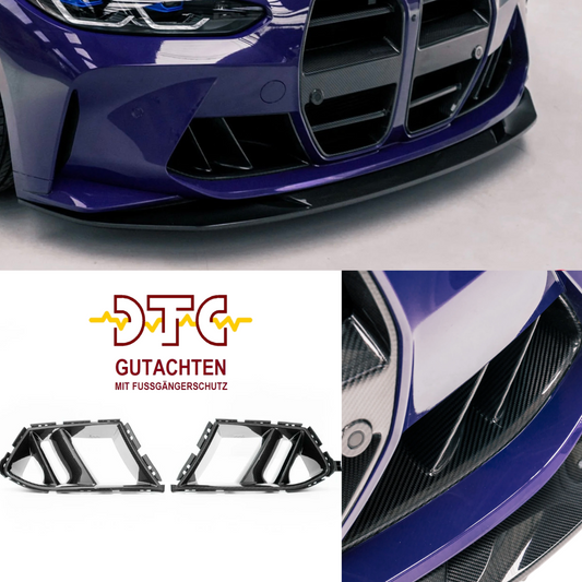 R-Type Lufteinlass Doppelsteg Ansaugung Echtcarbon BMW M3 G80 G81 M4 G82 G83 + DTC Fußgängerschutz