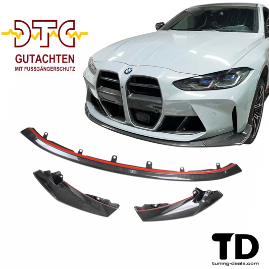 Frontspoiler CSL Typ Echtcarbon BMW M4 G82 G83 M3 G80 G81 Frontlippe + DTC Fußgängerschutz