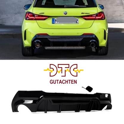 Diffusor P-Typ DTC Gutachten 1+1 Schwarz Glanz BMW 1er F40 M-Paket Heckdiffusor