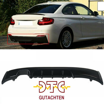 Diffusor 2-Rohr schwarz glänzend mit DTC CH-Zulassung Performance BMW 2er F22 F23 220i 225i