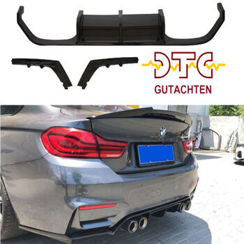 Diffusor VRS-Typ MIT DTC CH-Zulassung Schwarz Glanz BMW M4 F82 F83 M3 F80 Heckdiffusor