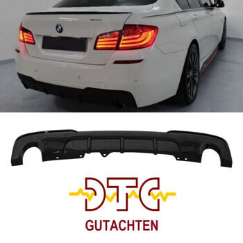 Diffusor 2-Rohr Performance Schwarz Glanz ABS BMW 5er F10 F11 Heckdiffusor + CH Gutachten
