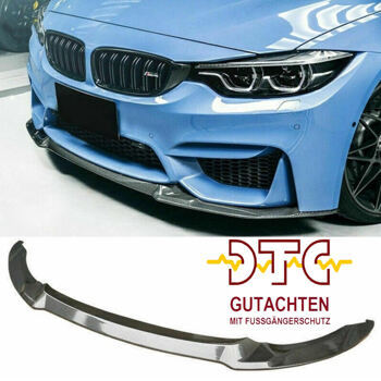 Frontlippe CS Typ DTC CH-GUTACHTEN FUSSGÄNGERSCHUTZ Carbon Look BMW M4 F82 F83 F80 M3 Frontspoiler