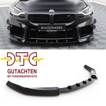 Frontspoiler V.3 Maxton BMW M2 G87 Schwarz Glanz Gutachten Fußgängerschutz Frontlippe