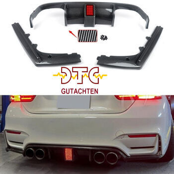 Diffusor VRS-Typ DTC CH-GUTACHTEN mit LED-Beleuchtung Carbon Look BMW M4 F82 F83 M3 F80 Heckdiffusor