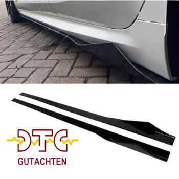 Schweller V-Typ Schwarz Glanz BMW 8er G16 Gran Coupé M850i 840i F93 M8 Schweller + DTC CH-Gutachten