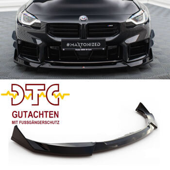 Frontspoiler V.5 Maxton BMW M2 G87 Schwarz Glanz Gutachten Fußgängerschutz Frontlippe