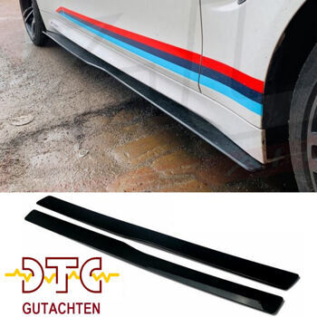 Seitenschweller PM-Typ Schwarz Glanz Performance BMW M4 F82 F83 M3 F80 + DTC-Zulassung Seitenschweller