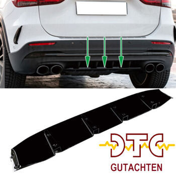 Diffusoraufsatz DTC CH-geprüft Schwarz Glanz Mercedes GLA-Klasse H247 Heckdiffusor