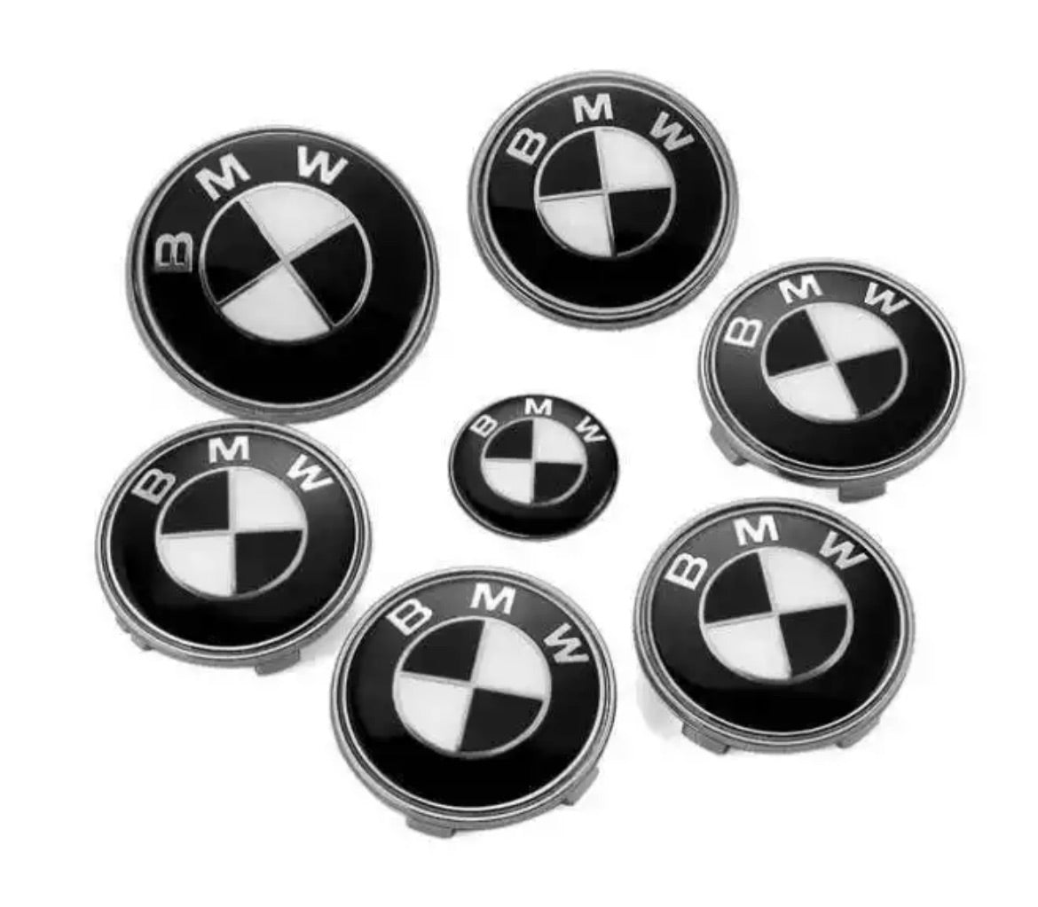 Emblem für BMW 8,2 cm schwarz und weiß